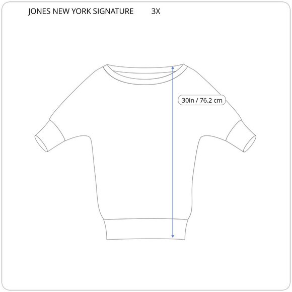 Jones New York Signature Women Top 3X Plus Dolman Sleeve Blue Stripe STR22E - Picture 2 of 9